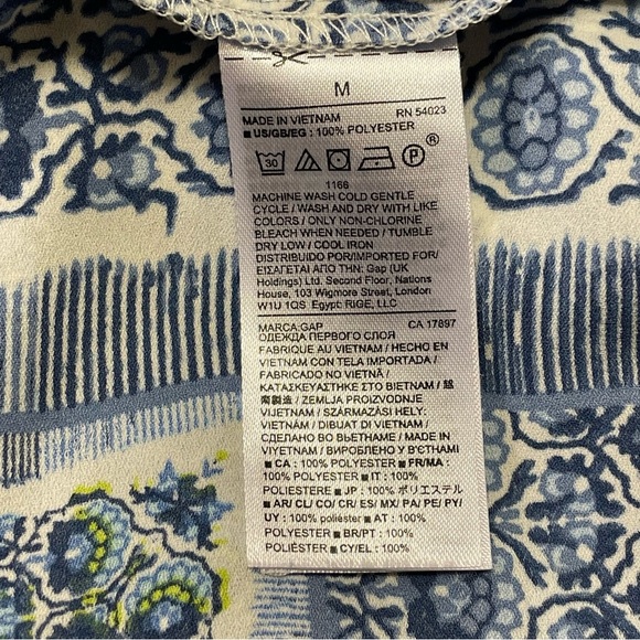 GAP Drapey Mix Print Tie Top in Blue Print - Picture 4 of 5